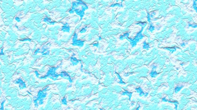 液体油漆循环动画背景。流动的波浪纹理，3d渲染动态壁纸。无缝移动梯度。