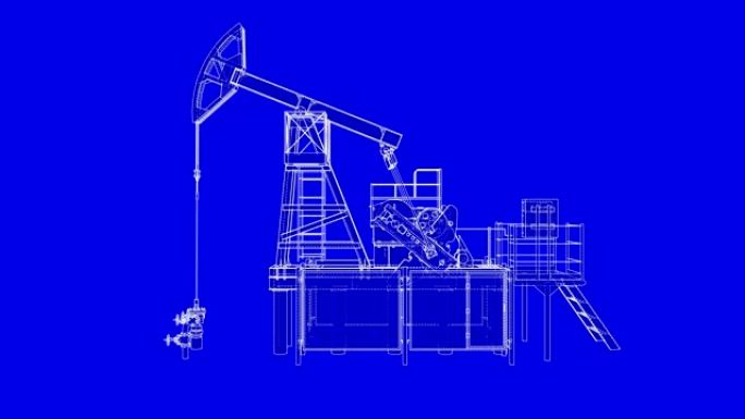 工作抽油机的动画外观