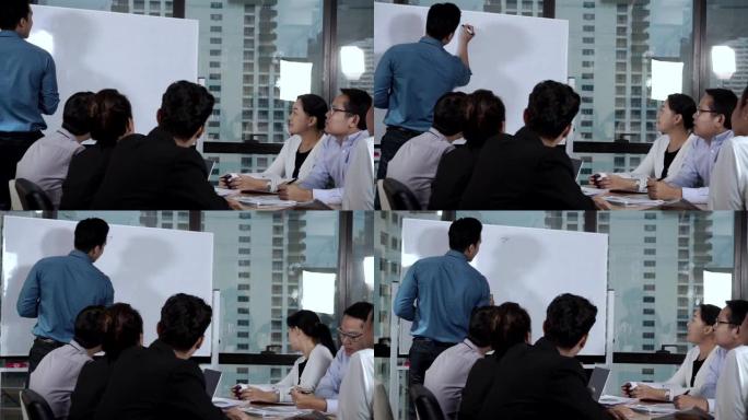 亚洲商界人士探讨市场营销策略。