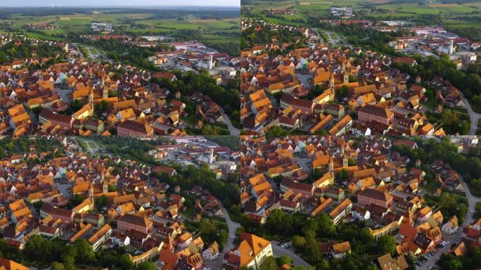 德国巴伐利亚城市Feuchtwangen的鸟瞰图