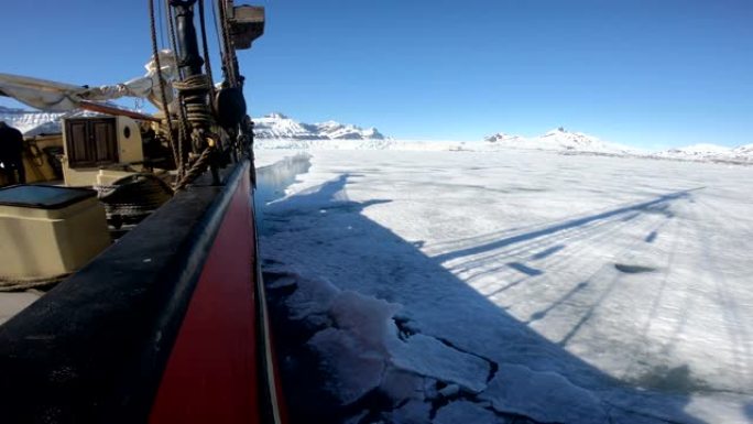 帆船被冰封，北斯瓦尔巴群岛，斯匹次卑尔根群岛，Arctica