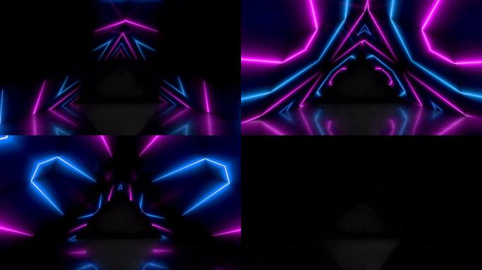 霓虹led VJ活动音乐会标题演示音乐视频显示派对抽象循环
