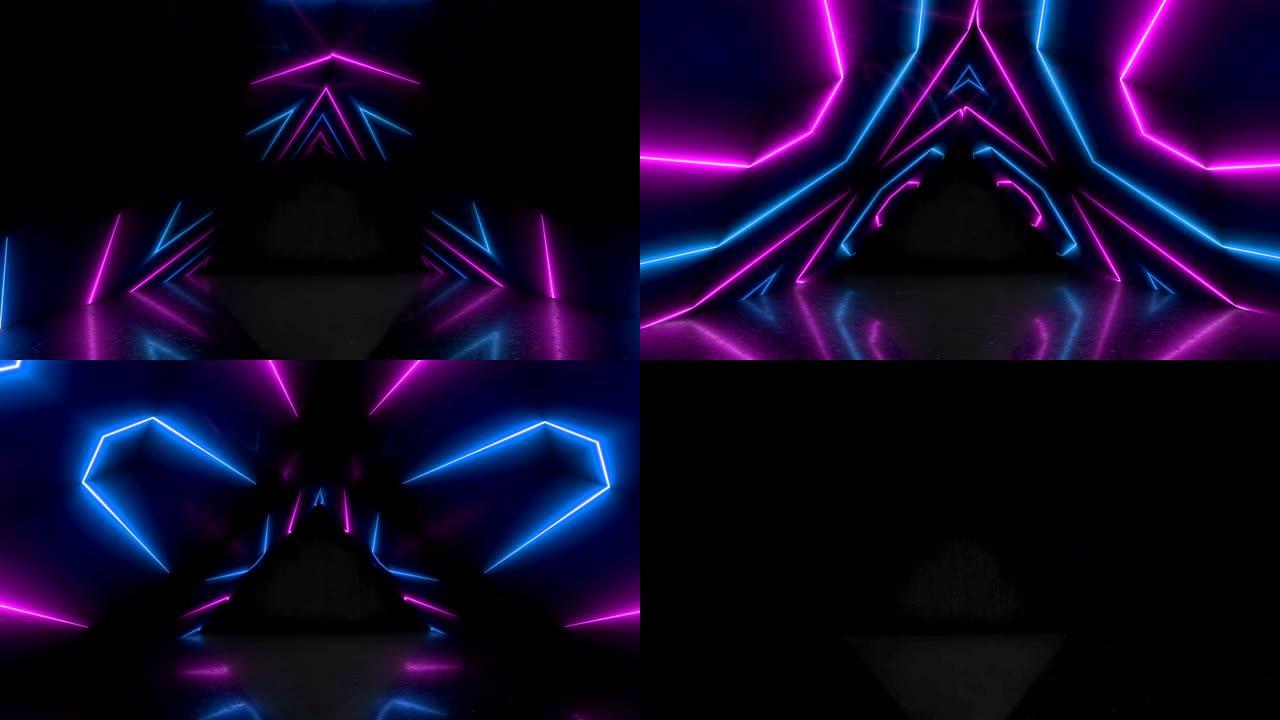 霓虹led VJ活动音乐会标题演示音乐视频显示派对抽象循环
