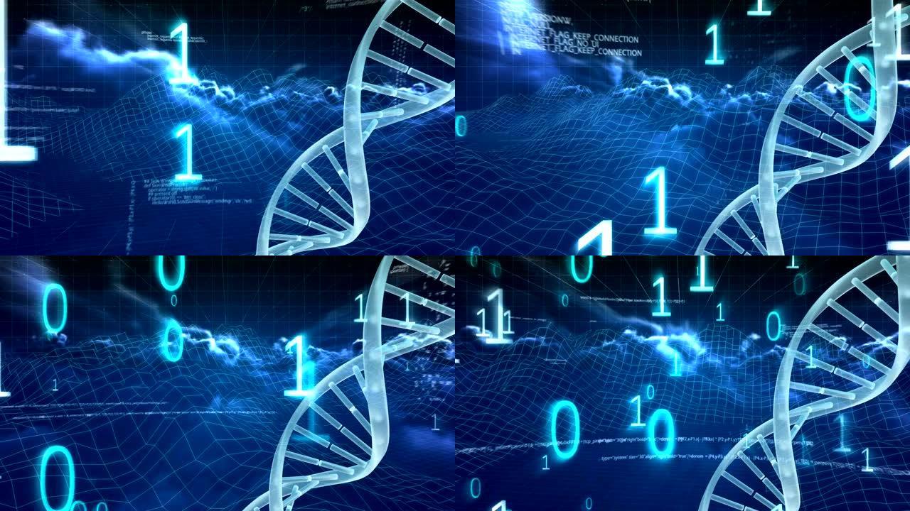 在3d地板上针对大数据和二进制代码旋转DNA