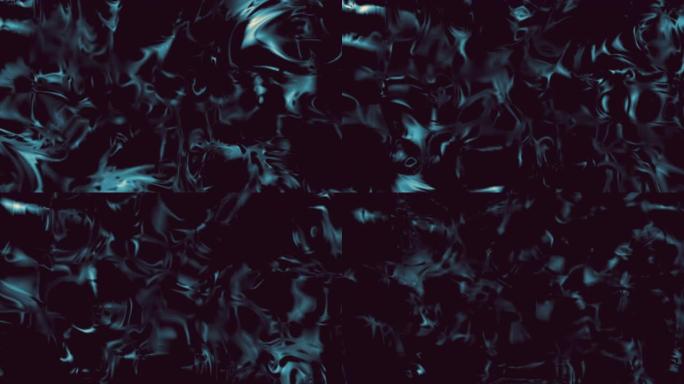 流动蓝布纺织效果，抽象背景动画，3d渲染