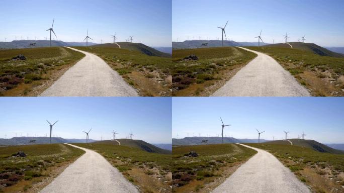 Serra da Freita Arouca地质公园风帆涡轮增压景观,葡萄牙