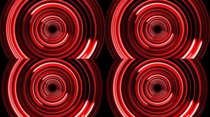 红色抽象环形转弯隧道