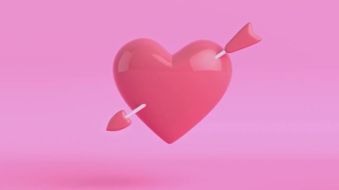 粉色心形3d渲染运动卡通风格
