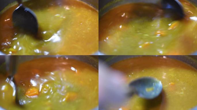 炖咖喱汤视频素材国外外国烹饪方法