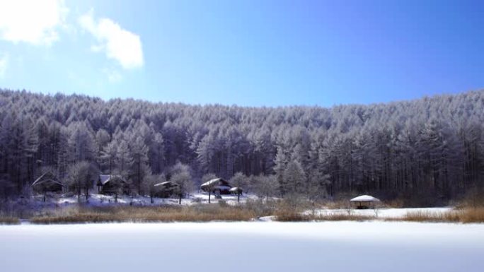 长野县日尻高原的雪域景观。