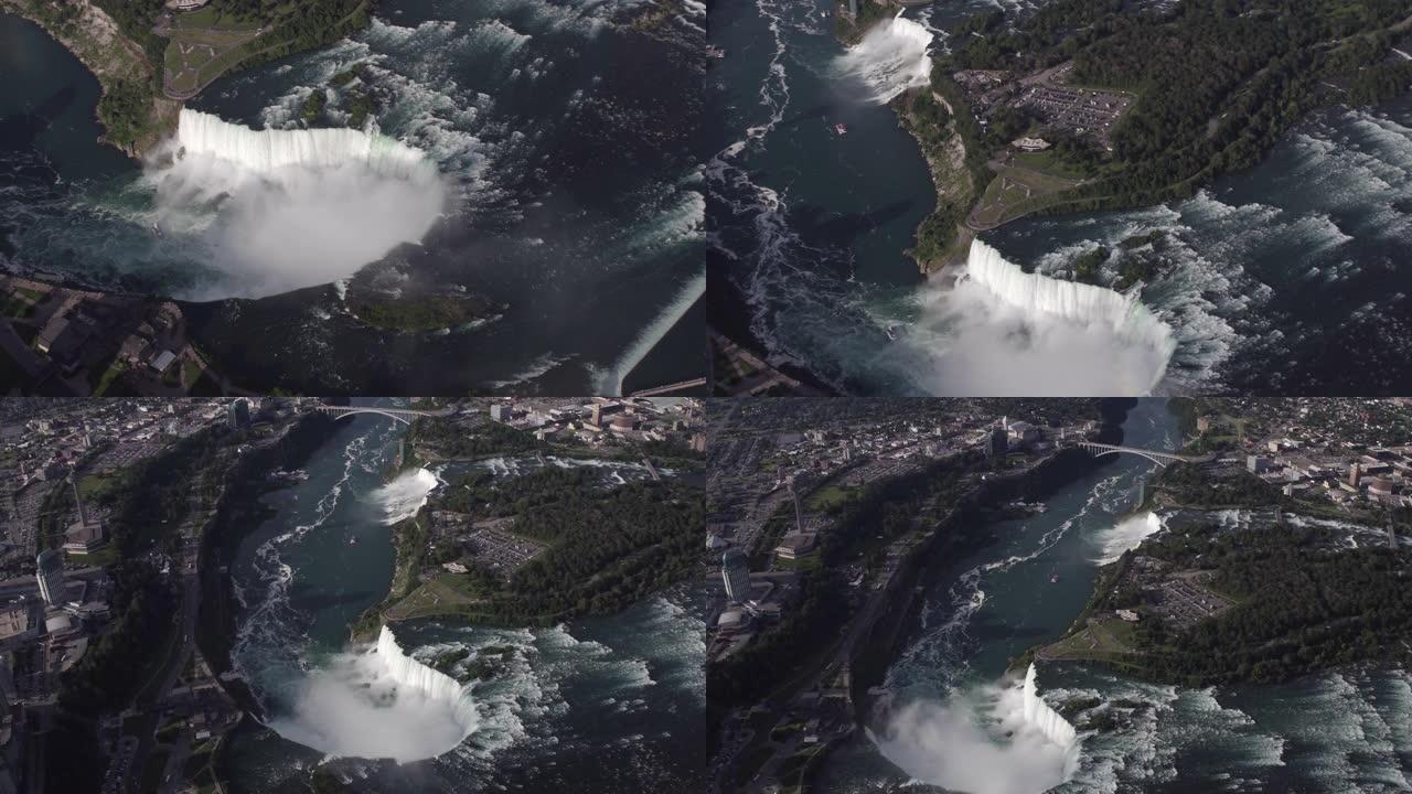 从直升机窗口看尼亚加拉瀑布