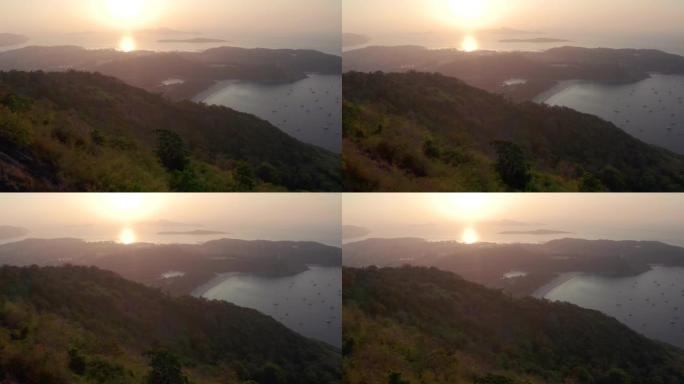 日出时普吉岛的鸟瞰图