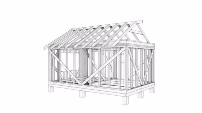 小家动画建筑的3d插图