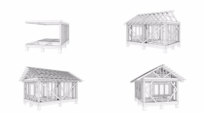 小家动画建筑的3d插图