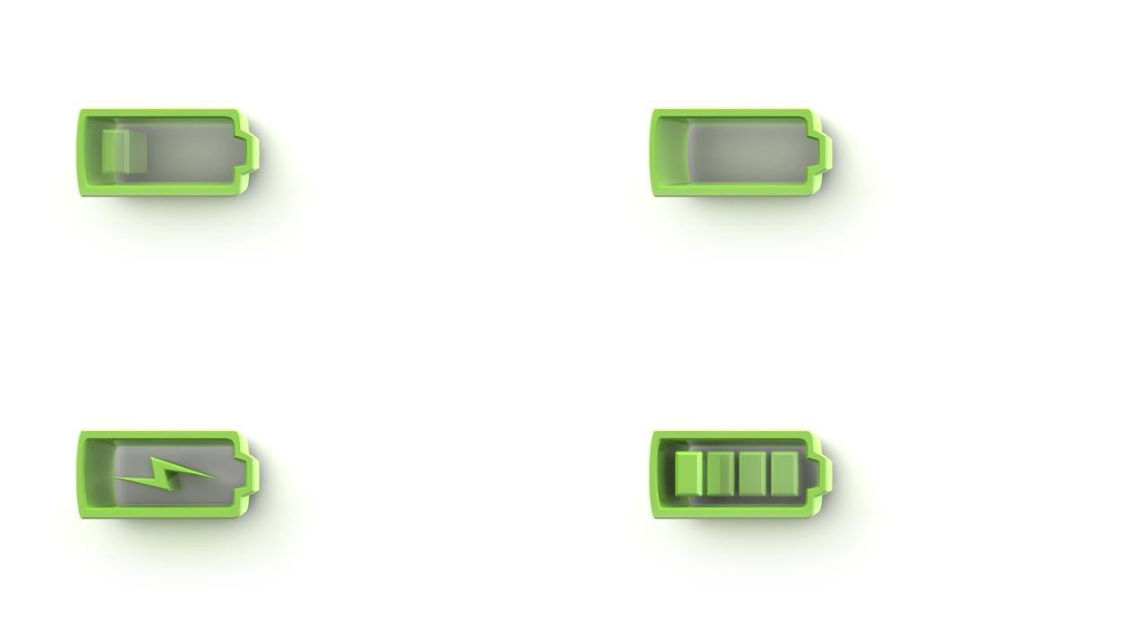 绿色文本的环保电池电池寿命长