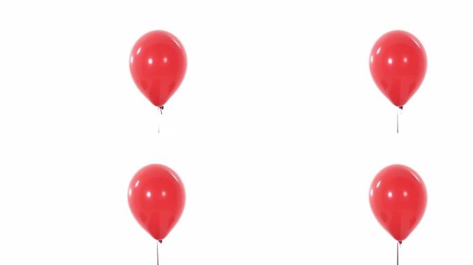 红色飞行气球。孤立，在白色背景上。复制空间