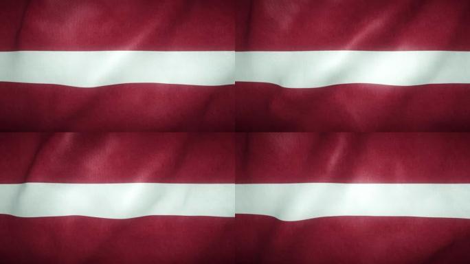 拉脱维亚国旗在风中飘扬