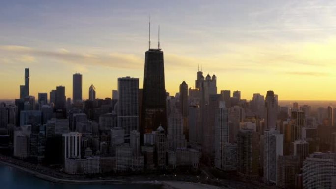 电影日落 -- 芝加哥城市景观