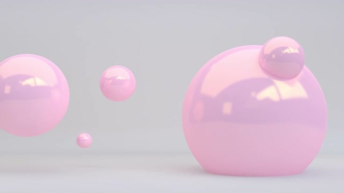 抽象3d粉色几何形状循环动画背景，运动设计，4k UHD。