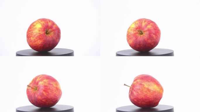 白色背景上的红苹果。食品。果。视频。