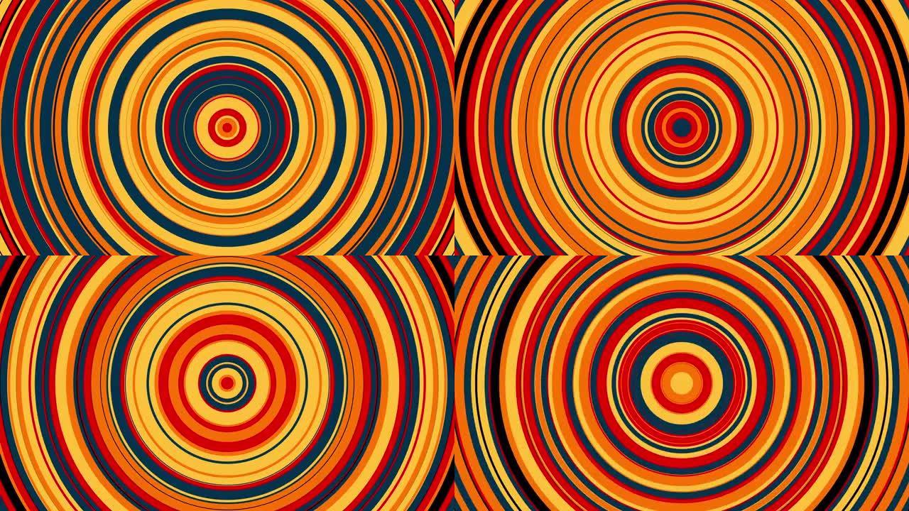 彩圈用催眠旋转运动，计算机生成。抽象涡流背景的3d渲染