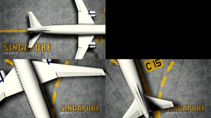 一架客机在新加坡机场停机坪滑行