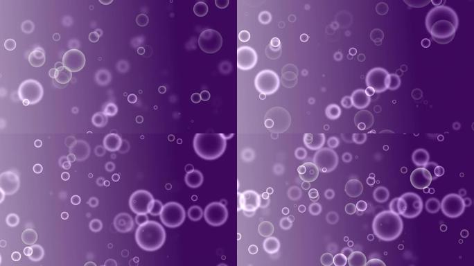 紫色背景下水中的4k气泡