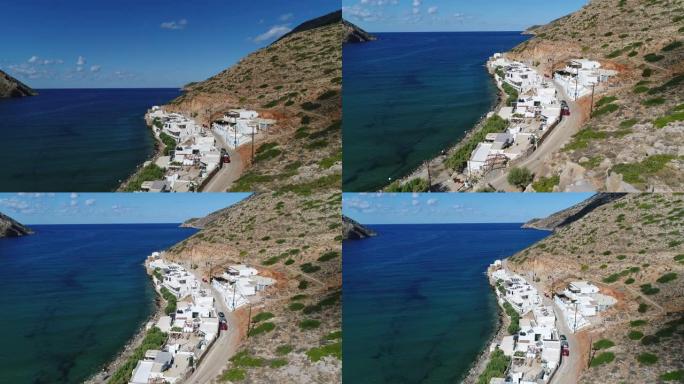 希腊基克拉泽斯西夫诺斯岛上的卡玛雷斯村和海滩