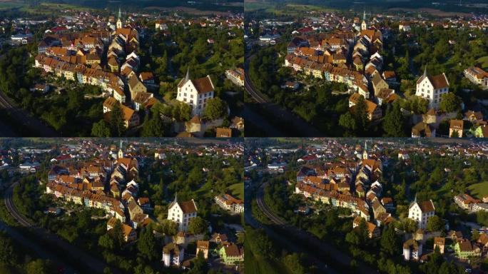 德国城市恩根的鸟瞰图