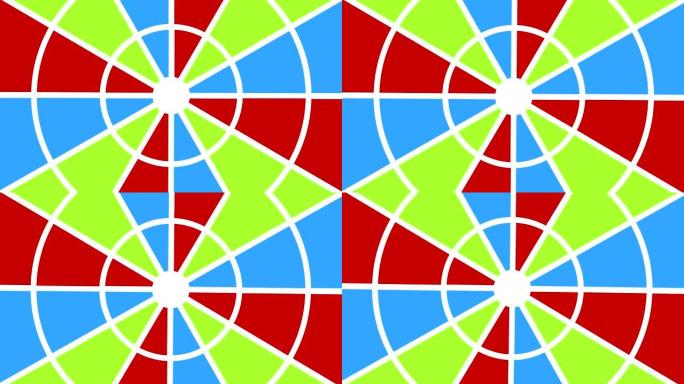 各种颜色的圆形对象类型风扇，顺时针旋转，锚点位于中心并覆盖整个背景。