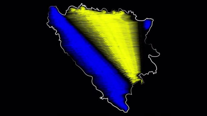 巴尼亚卢卡波斯尼亚和黑塞哥维那为地图和旗帜着色。运动设计。