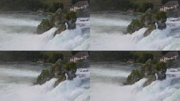 纽豪森的莱茵瀑布瀑布宏伟