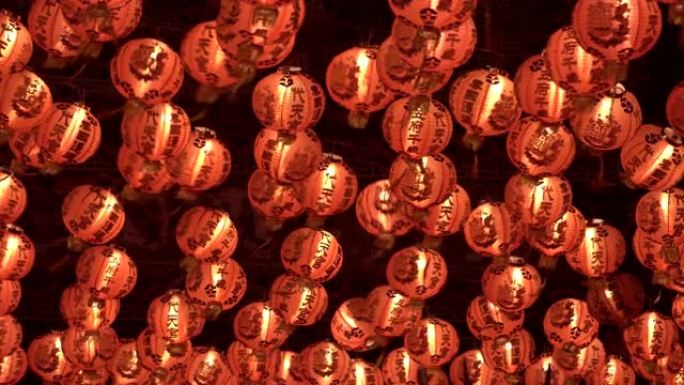 寺庙里的中国灯笼。