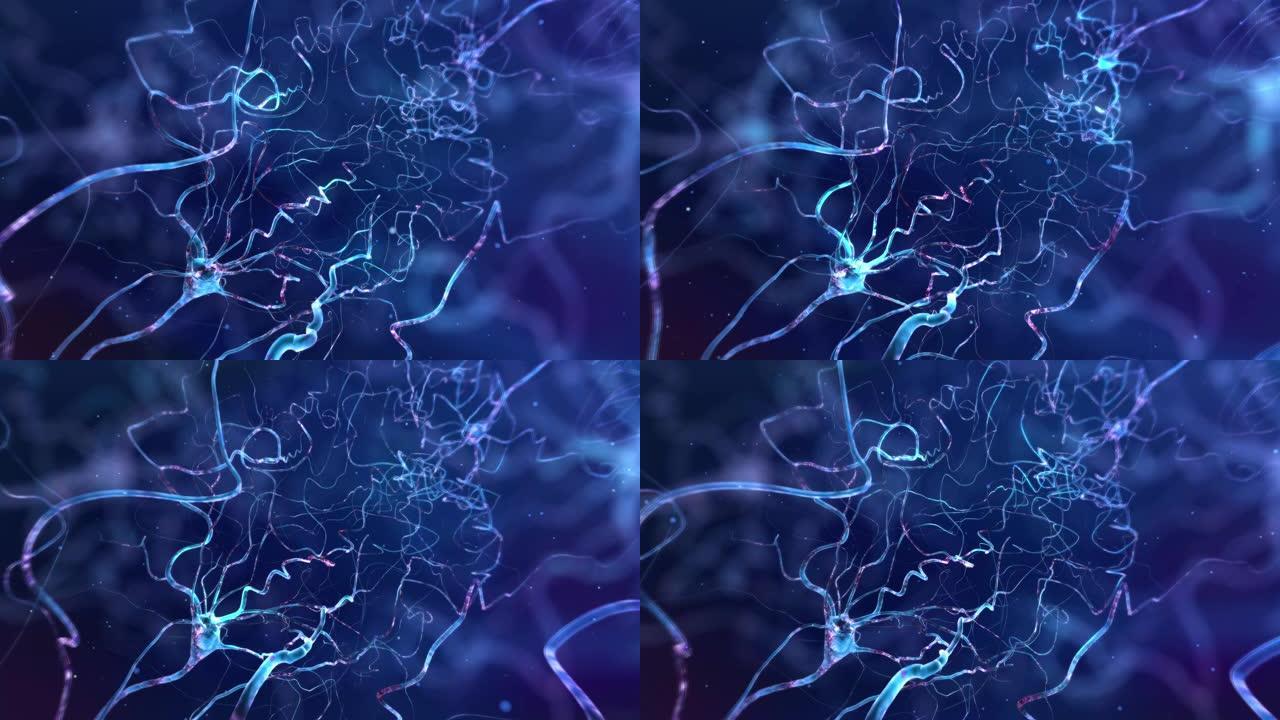 美丽的科学背景与神经元细胞