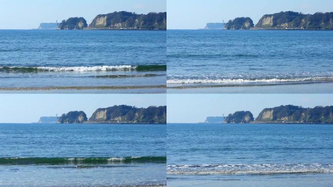 海浪在Zaimokuza海岸3上撞击