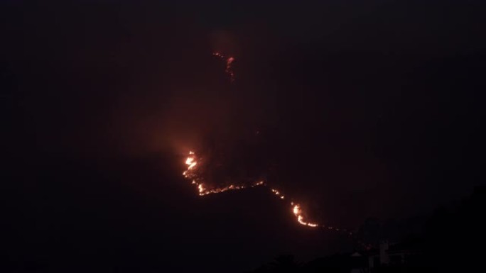 Aerial Shot of Lion's Head Wildfire in South Afric