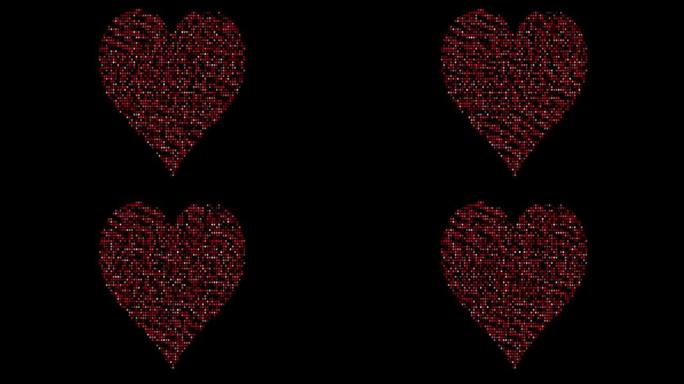 手绘红心3d渲染。这个下雨的心是循环视频。