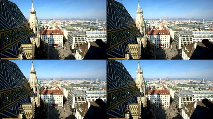 史蒂芬斯托姆 (Stephansdom) 与维也纳天际线 (Skyline Vienna)，时间流逝