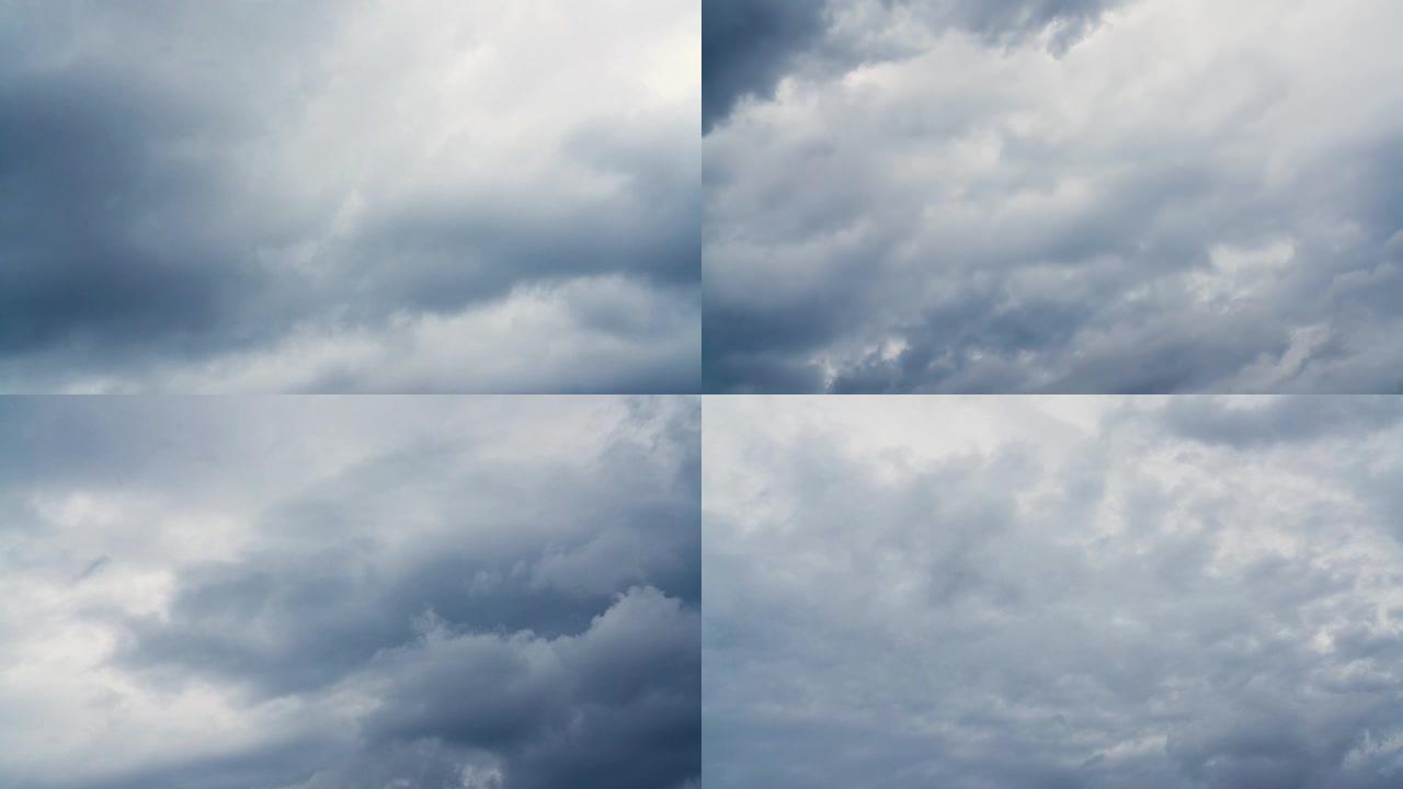 FHD天空中云快速移动的视频时间流逝。