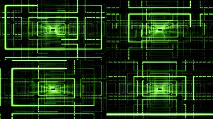 4k分辨率霓虹绿色循环背景无尽