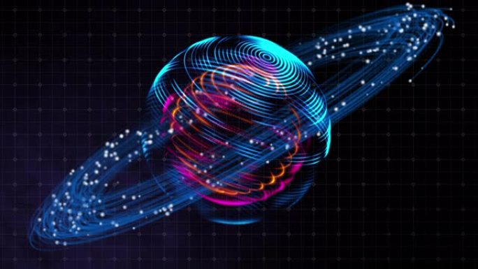 地球在数字空间中运行的智能世界技术。智能技术物联网未来概念。