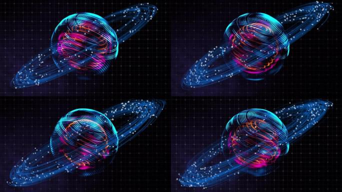 地球在数字空间中运行的智能世界技术。智能技术物联网未来概念。