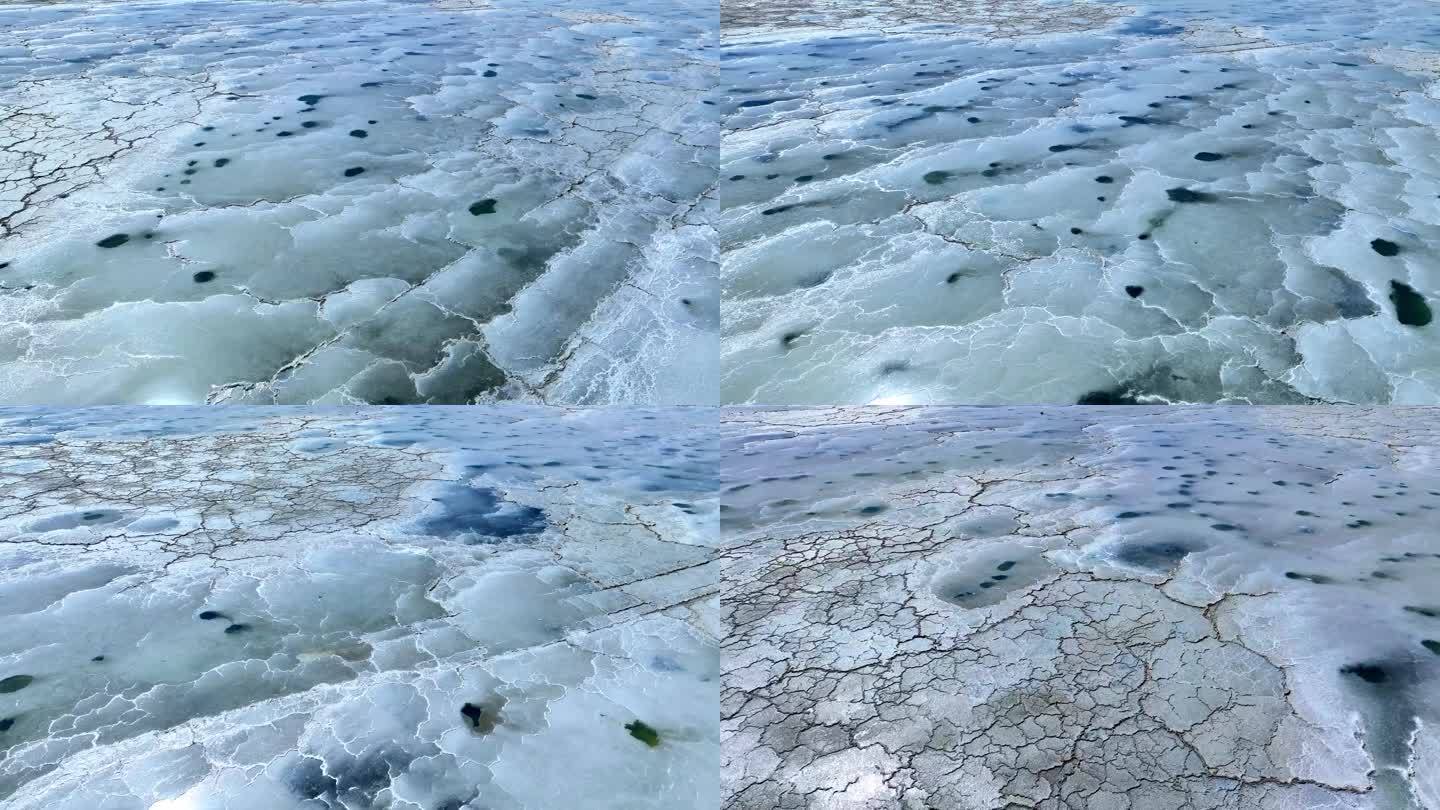 4k茶卡天空壹号湖面结冰