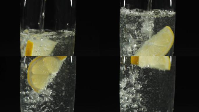 柠檬片在一杯水中水杯柠檬片玻璃杯