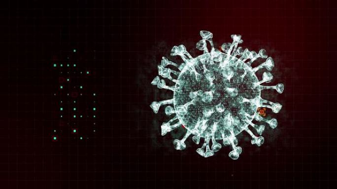 冠状病毒背景4K粒子细菌分子三维动画