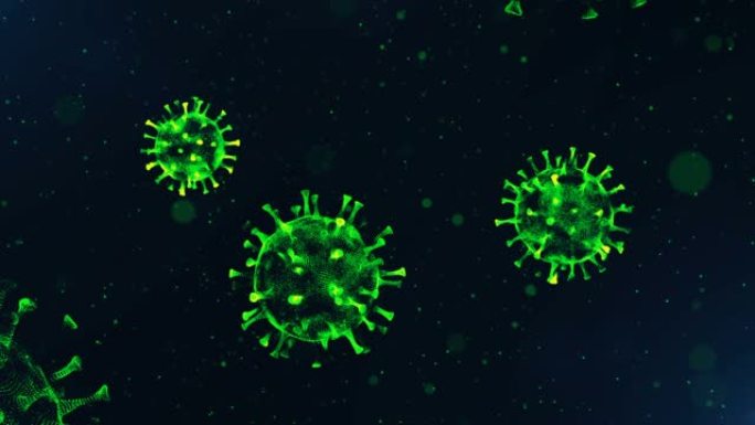流感或微生物的3D渲染病毒