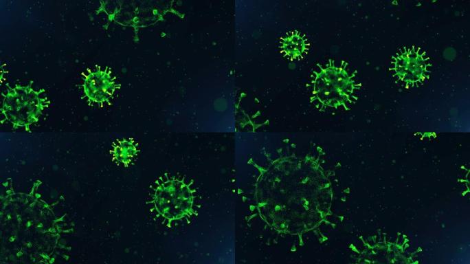 流感或微生物的3D渲染病毒