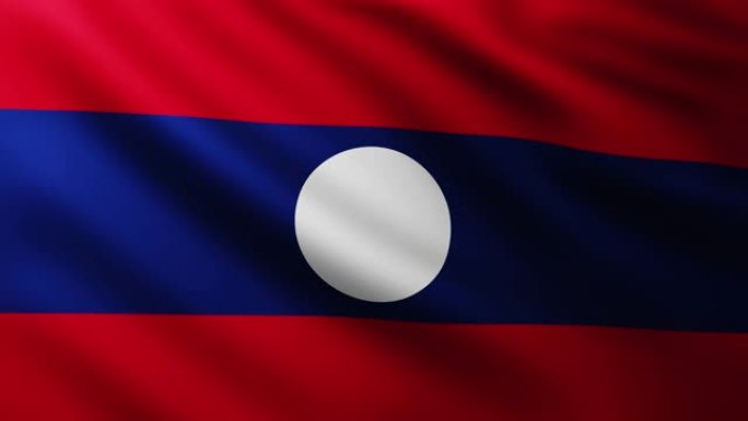 老挝大旗全屏背景随风飘扬