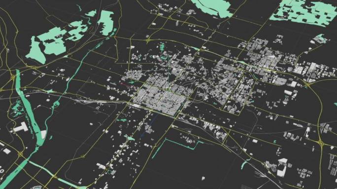 西安市城区三维立体路网地图