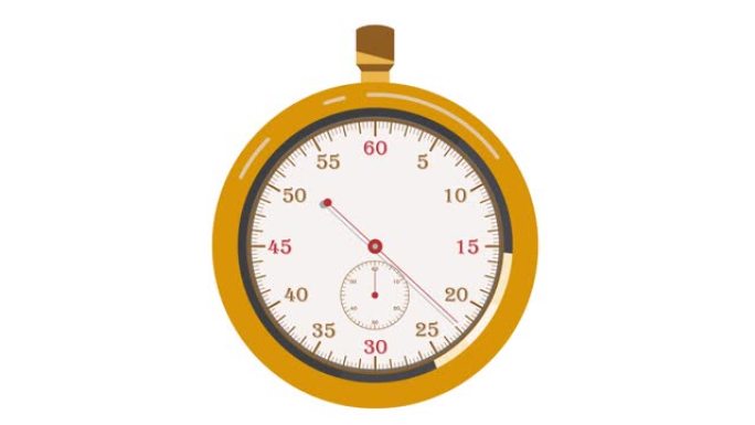 带有动画箭头的老式滴答计时计时器。箭头从0到30秒旋转。